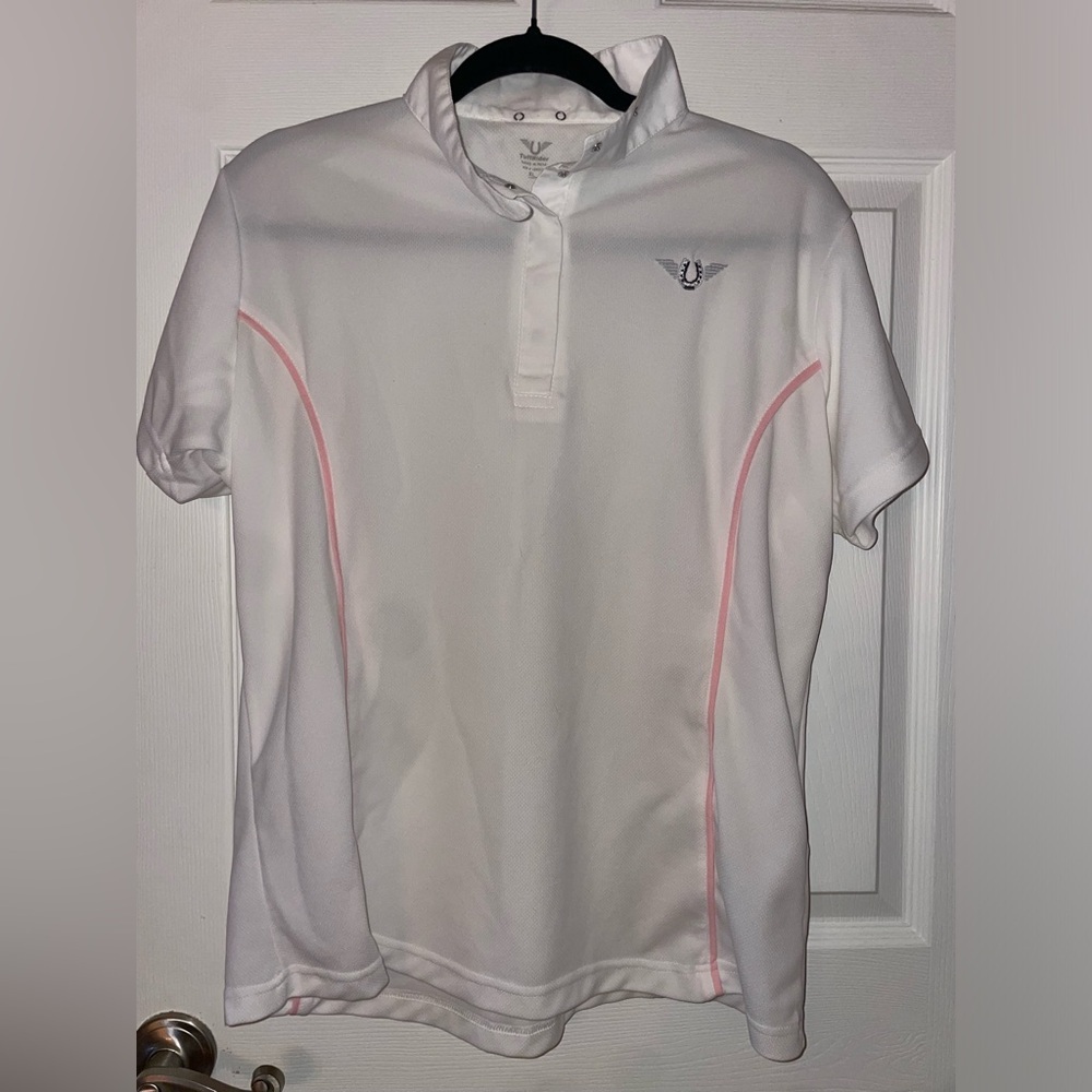 TuffRider Pink Piping - Womens Lightweight Riding Show Shirt